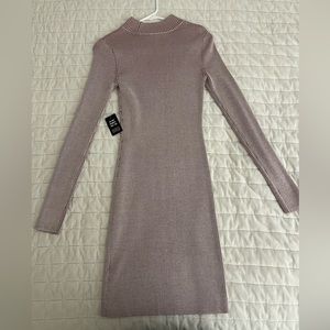 Nwt Express Lightning pink  Long Sleeve Bodycon Midi Sweater Dress Womens M